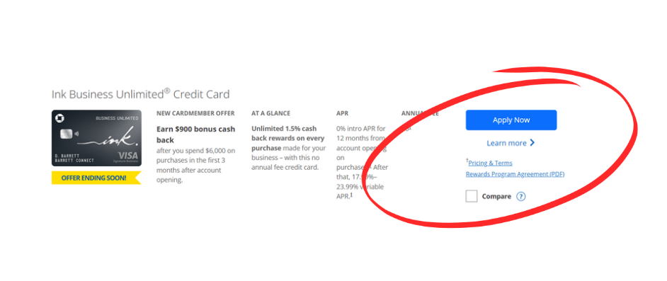 chase business credit card application